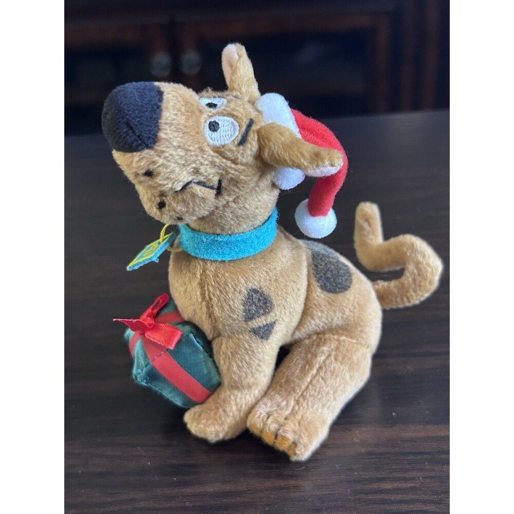 Vintage 2002 Scooby Doo Christmas Plush Gund Santa Hat Present Y2K Holiday Toy